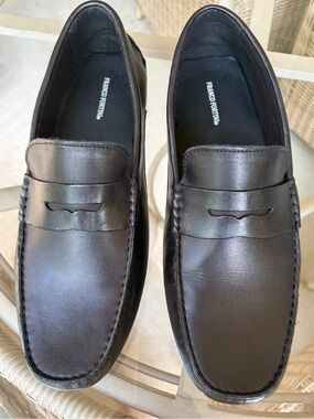 Franco Fortini Black Leather Daven Penny Loafers/ Dr Men's Size 13 Excellent